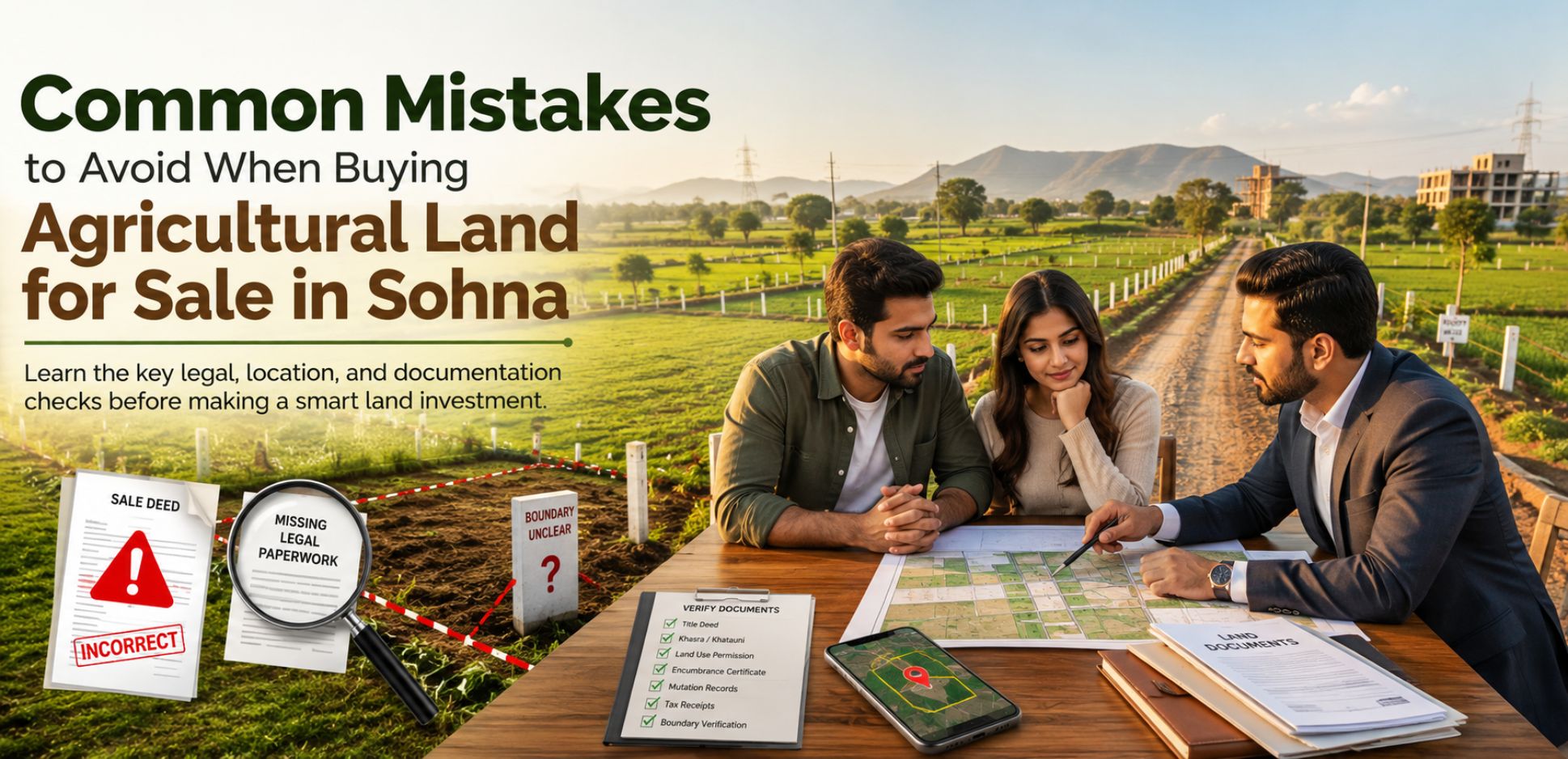 Common Mistakes to Avoid When Buying Agricultural Land for Sale in Sohna