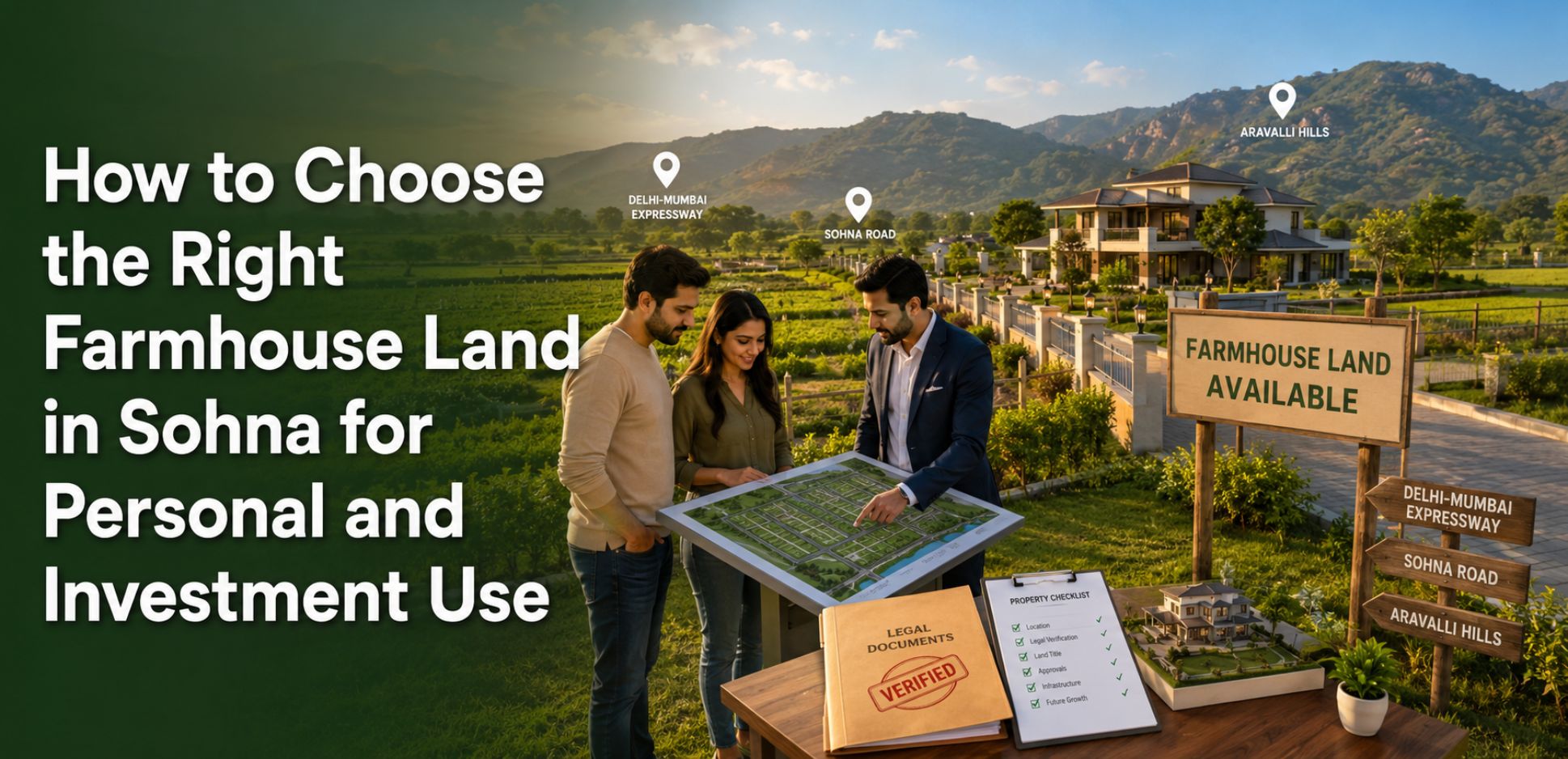 How to Choose the Right Farmhouse Land in Sohna for Personal and Investment Use