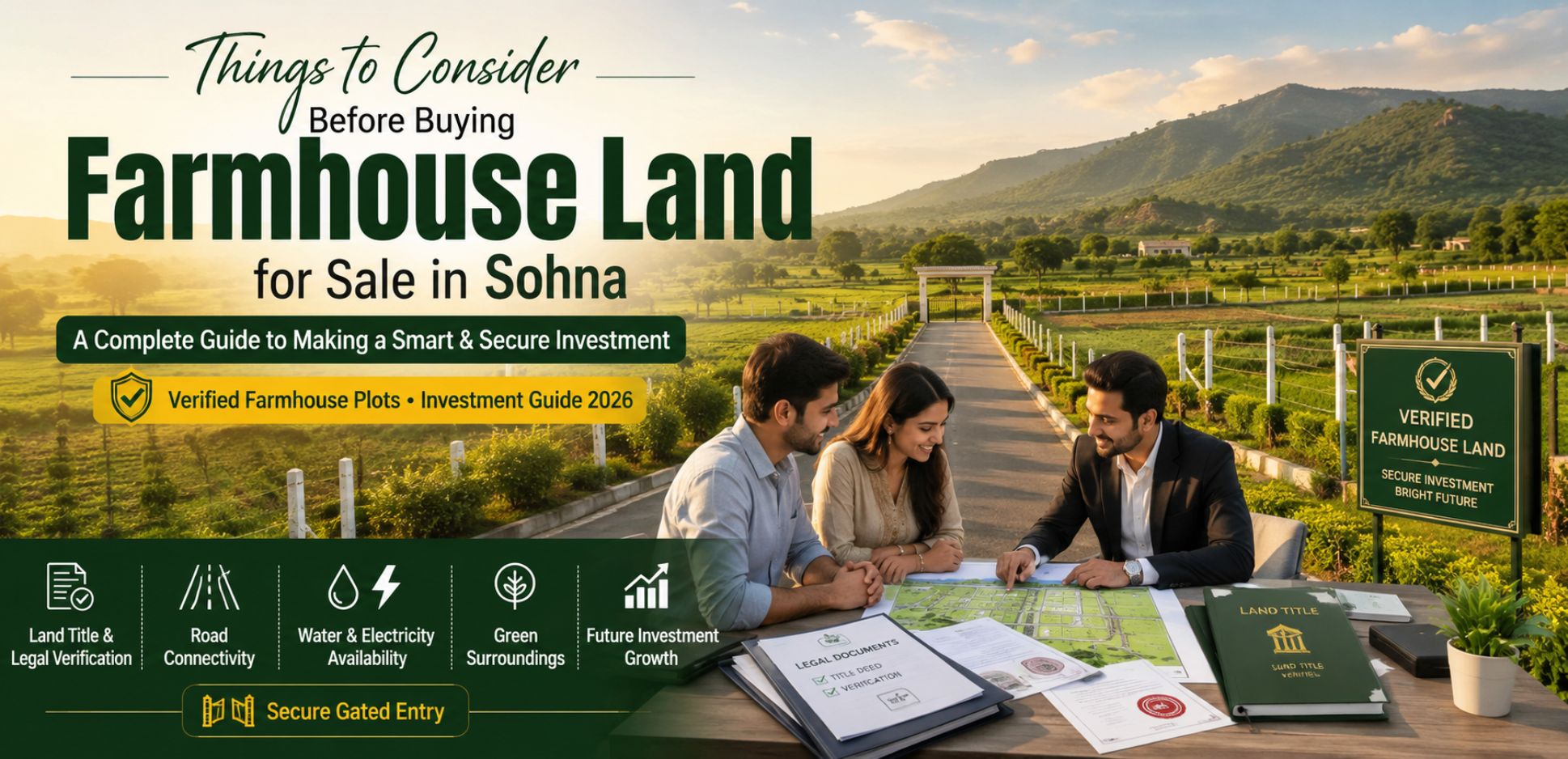 Things to Consider Before Buying Farmhouse Land for Sale in Sohna